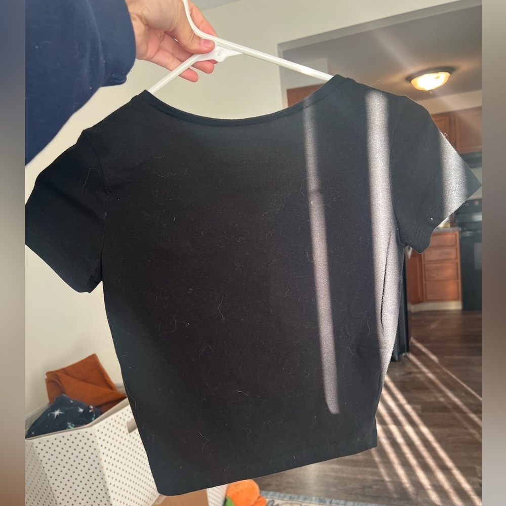 Black Crop Top - Picture 2 of 3